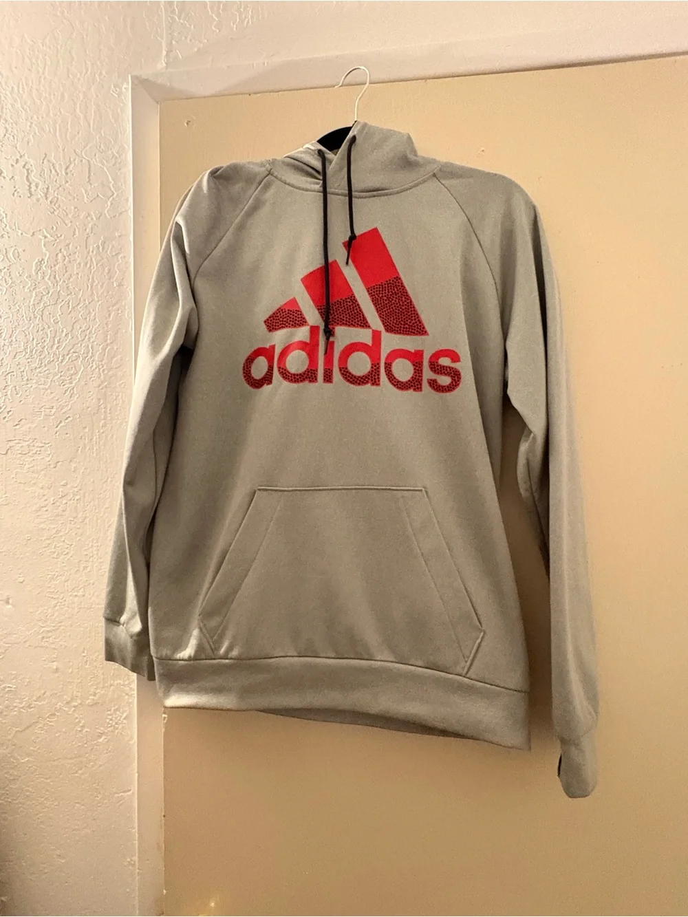 adidas Light Gray Hoodie with Black Trim